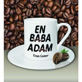 Hediye Zengini Kişiye Özel En Baba Adam Tasarımlı Beyaz Kahve Fincanı