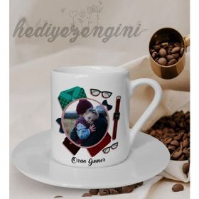 Hediye Zengini Kişiye Özel Fotoğraf Temalı Beyaz Kahve Fincanı