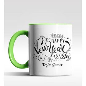 Hediye Zengini Kişiye Özel Happy New Year 2022 Tasarımlı Yeşil Kupa