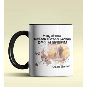 Hediye Zengini Kişiye Özel Hayatıma Anlam Katan Adam Tasarım Siyah Kupa Bardak