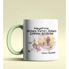 Hediye Zengini Kişiye Özel Hayatıma Anlam Katan Adam Tasarım Yeşil Kupa Bardak