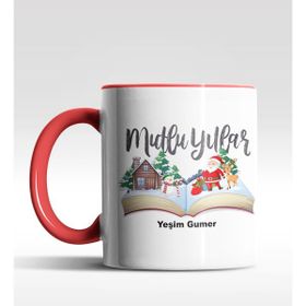 Hediye Zengini Kişiye Özel Mulu Yıllar Tasarımlı Kırmızı Kupa