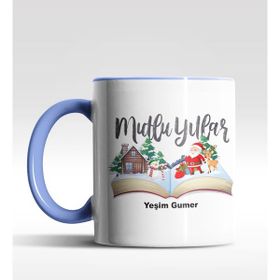 Hediye Zengini Kişiye Özel Mulu Yıllar Tasarımlı Mavi Kupa