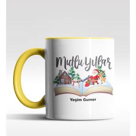 Hediye Zengini Kişiye Özel Mulu Yıllar Tasarımlı Sarı Kupa