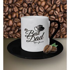Hediye Zengini Kişiye Özel The Best Dad Tasarımlı Beyaz Kahve Fincanı