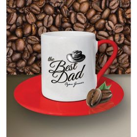 Hediye Zengini Kişiye Özel The Best Dad Tasarımlı Beyaz Kahve Fincanı