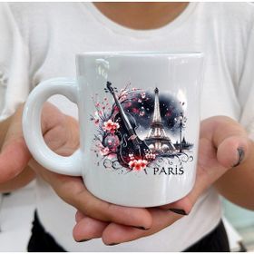 Hediyeci Abla Her Yaşa ve Zevke Uygun Paris Eyfel Kulesi Keman Beyaz Kupa Bardak