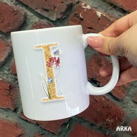 Hediyeci Abla Size Özel I Harfli Seramik Baskılı Beyaz Kupa Bardak