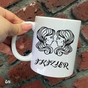 Hediyeci Abla Size Özel İkizler Burcu ve Özellikleri Seramik Baskılı Beyaz Kupa Bardak