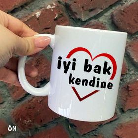 Hediyeci Abla Size Özel İyi Bak Kendine Seramik Baskılı Beyaz Kupa Bardak