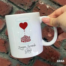 Hediyeci Abla Size Özel Love Seramik Baskılı Beyaz Kupa Bardak