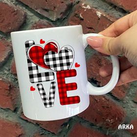 Hediyeci Abla Size Özel Nota Müzik Love Seramik Baskılı Beyaz Kupa Bardak