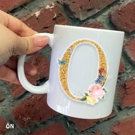 Hediyeci Abla Size Özel O Harfli Seramik Baskılı Beyaz Kupa Bardak