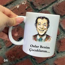 Hediyeci Abla Size Özel Onlar Benim Çocuklarım Seramik Baskılı Beyaz Kupa Bardak