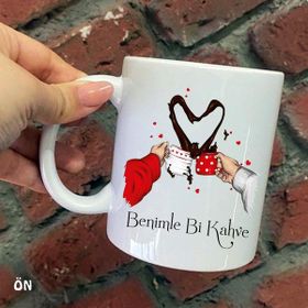 Hediyeci Abla Size Özel Zaman Seninle Güzel Seramik Baskılı Beyaz Kupa Bardak