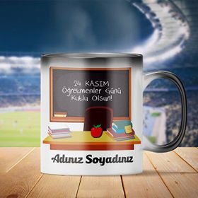 Hediyeci Market HMK-00012 Öğretmenlere Özel Sihirli Siyah Beyaz Kupa Bardak