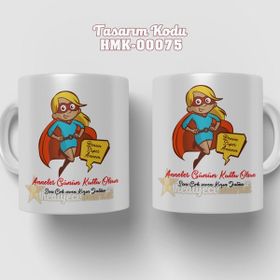 Hediyeci Market HMK-00075 Anneler Gününe Özel Beyaz Kupa Bardak