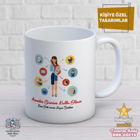 Hediyeci Market HMK-00076 Anneler Gününe Özel Beyaz Kupa Bardak