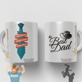 Hediyeci Market HMK-00093 Babalar Gününe Özel Beyaz Kupa Bardak