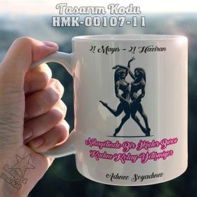 Hediyeci Market HMK-00107-11 İkizler Burcu Kadınına Özel Beyaz Kupa Bardak