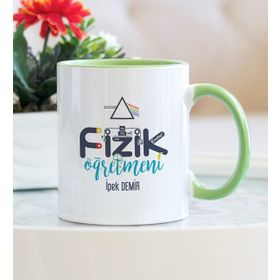 Hediyehanem 1190BW8LZ Fizik Öğretmeni Yeşil Kupa Bardak