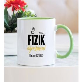 Hediyehanem 1190BW8LZ Fizik Öğretmeni Yeşil Kupa Bardak