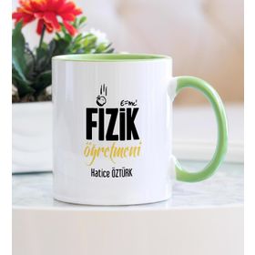 Hediyehanem 1190BW8LZ Fizik Öğretmeni Yeşil Kupa Bardak