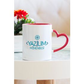 Hediyehanem 119PUM2O5 Yazılım Mühendisi Kalpli Kupa Bardak