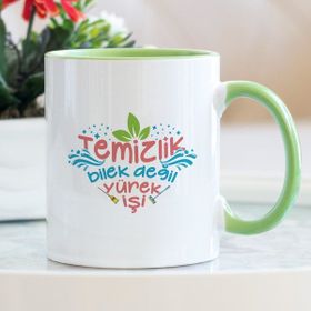 Hediyehanem 119VO2375 Temizlik Görevlisi Yeşil Kupa Bardak