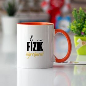 Hediyehanem 119ZR8JID Fizik Öğretmeni Turuncu Kupa Bardak