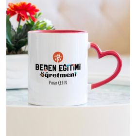 Hediyehanem Beden Eğitimi Öğretmeni Kalpli Kupa Bardak