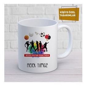 Hediyehanem Beden Eğitimi Öğretmeni Kalpli Kupa Bardak