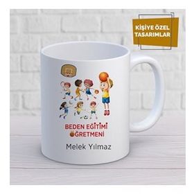 Hediyehanem Beden Eğitimi Öğretmeni Kalpli Kupa Bardak