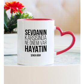 Hediyehanem ST-D1735-M4 Sevda Kalpli Kupa Bardak