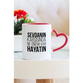 Hediyehanem ST-D1735-M4 Sevda Kalpli Kupa Bardak