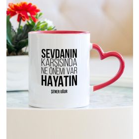 Hediyehanem ST-D1735-M4 Sevda Kalpli Kupa Bardak