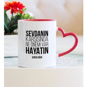 Hediyehanem ST-D1735-M4 Sevda Kalpli Kupa Bardak