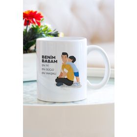 Hediyehanem ST-D2219-M1 Benim Babam Porselen Kupa Bardak