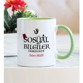 Hediyehanem ST_D58_M1 Sosyal Bilgiler Öğretmeni Yeşil Kupa Bardak
