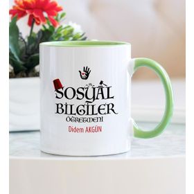Hediyehanem ST_D58_M1 Sosyal Bilgiler Öğretmeni Yeşil Kupa Bardak