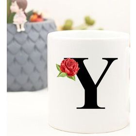 Hediyehanem Y Harfi Kupa Bardak ve Bardak Altı