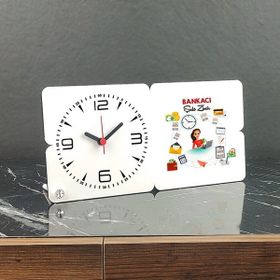 Hediyelen 001 Bankacı Ahşap Masa Saati