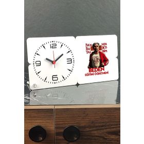 Hediyelen 001 Beden Eğitimi Öğretmenine Hediye Ahşap Masa Saati