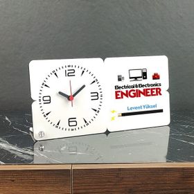 Hediyelen 001 Electrical & Electronics Engineer Ahşap Masa Saati