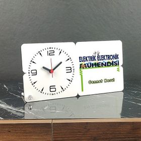 Hediyelen 001 Elektrik Elektronik Mühendisi Ahşap Masa Saati