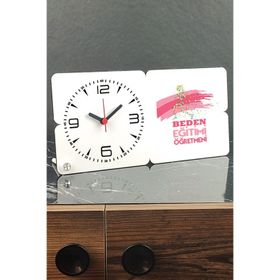 Hediyelen 002 Beden Eğitimi Öğretmenine Hediye Ahşap Masa Saati