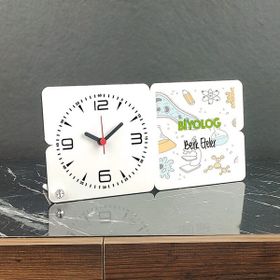 Hediyelen 002 Biyolog Ahşap Masa Saati