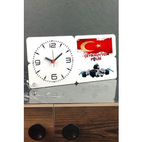 Hediyelen 002 Çevik Kuvvet Polisi Ahşap Masa Saati