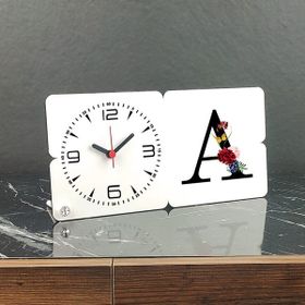 Hediyelen A Harfi Ahşap Masa Saati