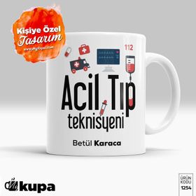 Hediyelen Acil Tıp Teknisyeni Pembe Kupa Bardak